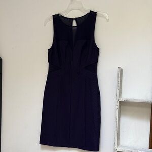 Elegant sheer dark navy blue Sleeveless Dress